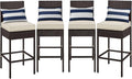 Yaheetech Set of 4 Patio Bar Stools, Outdoor PE Rattan Bar Height Chairs by Yaheetech