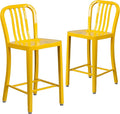 Flash Furniture Gael Commercial Grade 2 Pack 24" High Yellow Metal by FlashFurniture