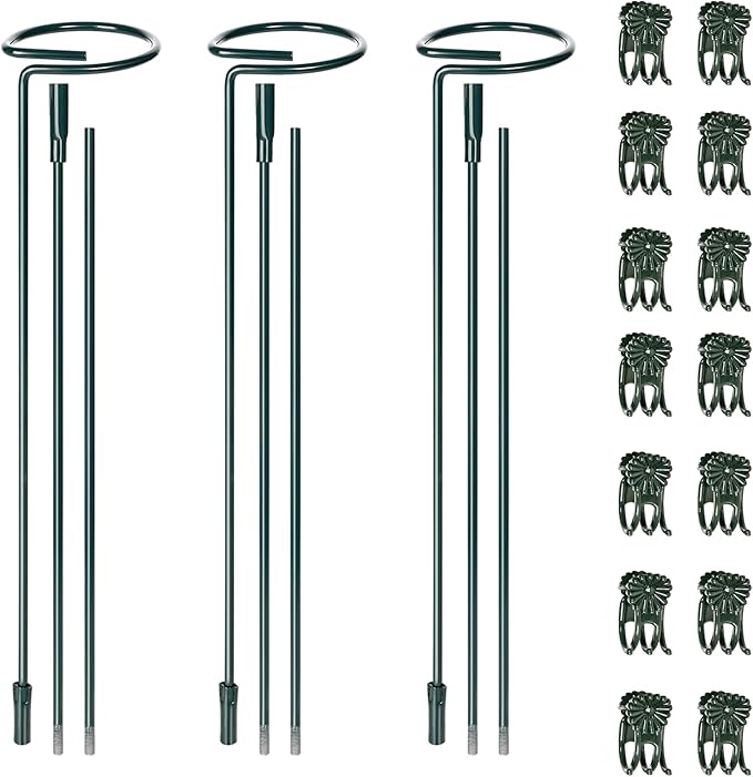Mwellewm 3 Sets Plant Stakes 12/25/36 Inch Adjustable Plant Support Stakes Tall by Mwellewm