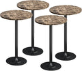 Flamaker Round Bistro Pub Table Modern Style Metal Base MDF Top Cocktail Bar by Flamaker