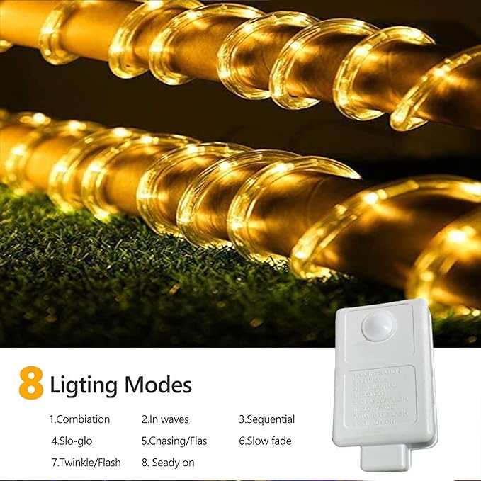100ft LED Rope Lights Outdoor, 720 LED Connectable and Flexible Tube Lights - Image 3