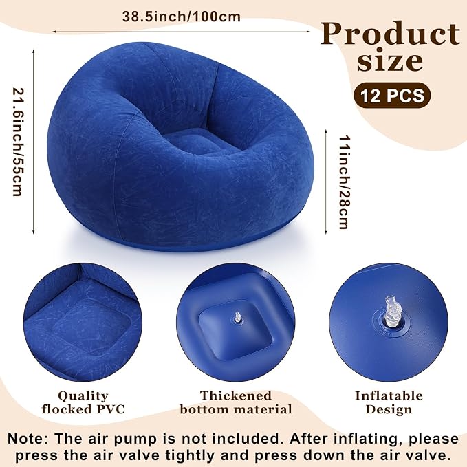 Realspring Inflatable Bean Bag Chairs Outdoor Blow up Camping Chairs Inflatable - Image 3