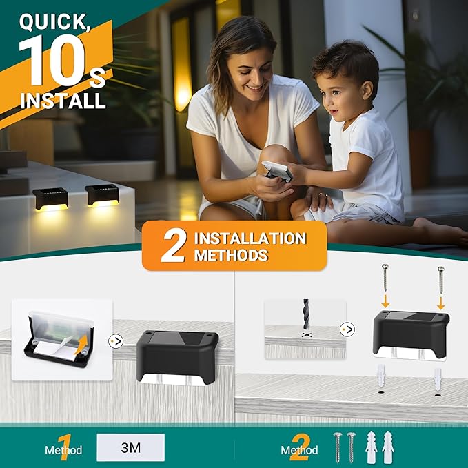SOLPEX Solar Deck Lights Outdoor 20 Pack, Solar Step Lights Waterproof Led - Image 5