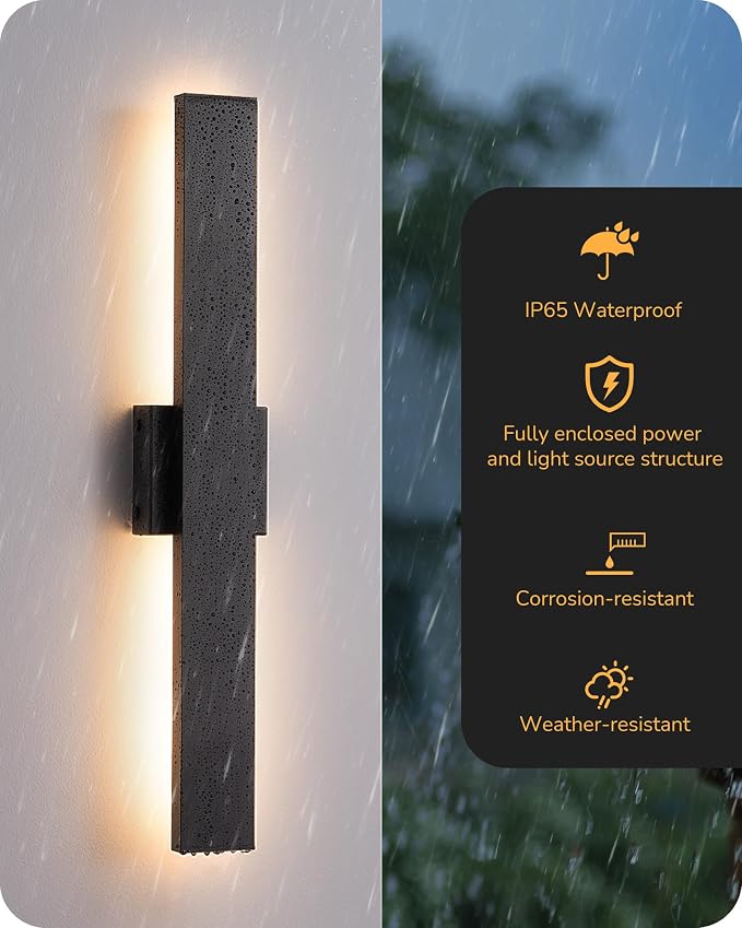 EDISHINE 23.6" Modern Outdoor Wall Lights, 3CCT & 10%-100% Dimmable, IP65 - Image 7