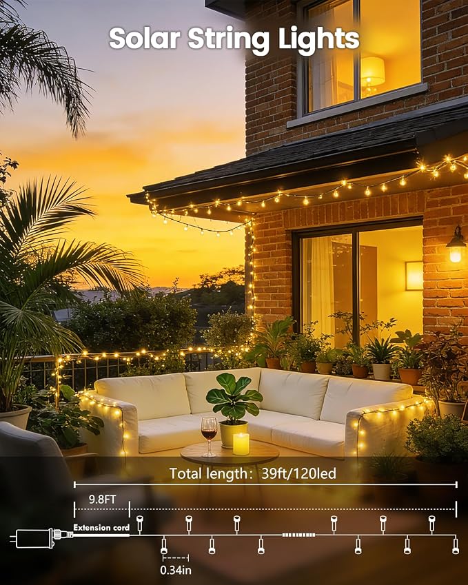 OZS 6 Pack 480LED Solar String Lights - Image 5
