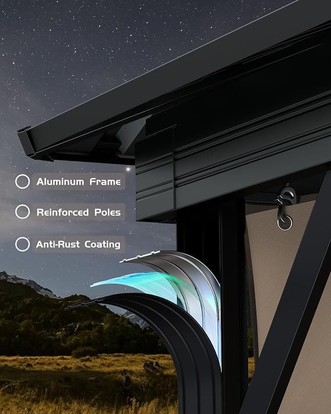 GarveeLife Hardtop Gazebo 12 ft x12 ft - Image 4