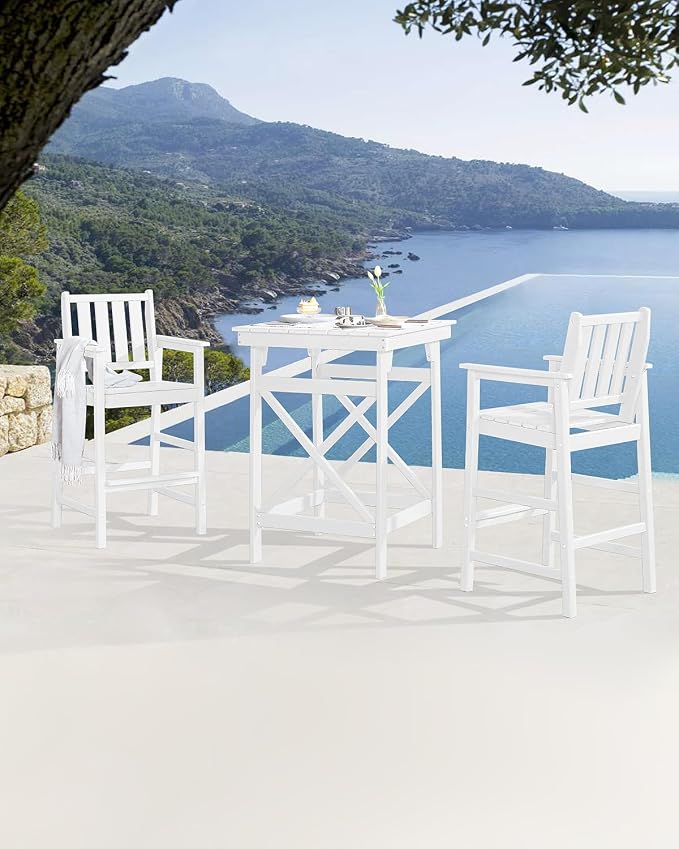 Adirondack Bar Chair Set of 2, HDPE Tall Adirondack Chairs Bar Stools - Image 3