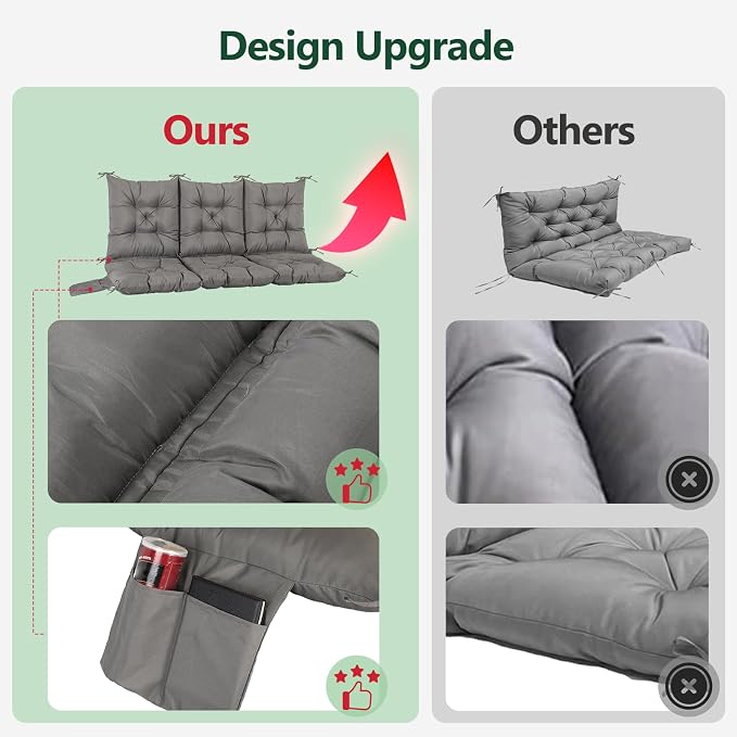 3 Seater Porch Swing Cushion, Thick Cushion - Image 5