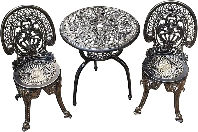 JARDIN DE CENTENNIAL Patio Bistro Set.Rust-Resistant Cast Aluminum Bistro Table - Image 2