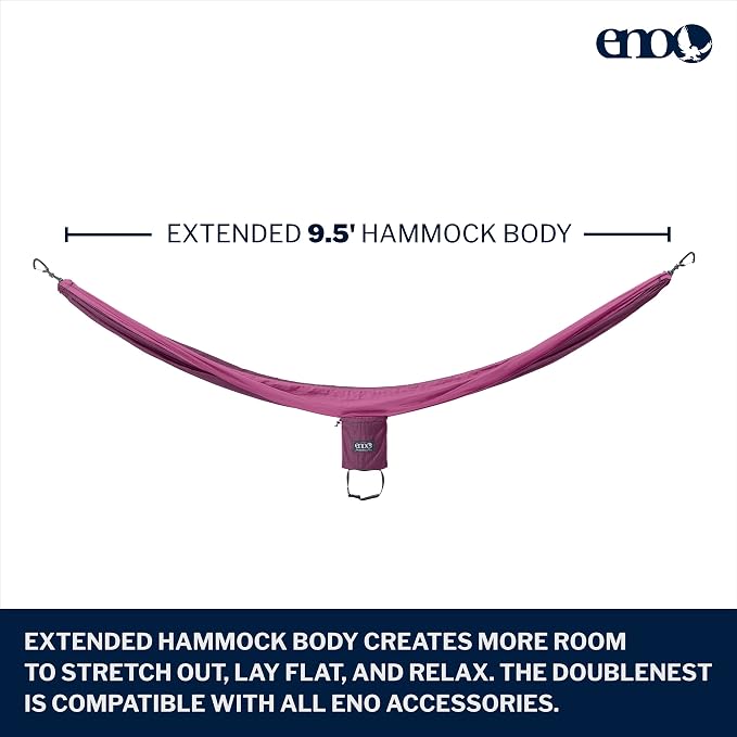 ENO, Eagles Nest Outfitters DoubleNest Lightweight Camping Hammock, 1 to 2 - Image 2