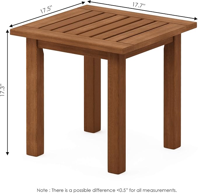 Furinno FG18506 Tioman Hardwood Patio Furniture Outdoor End Table - Image 3