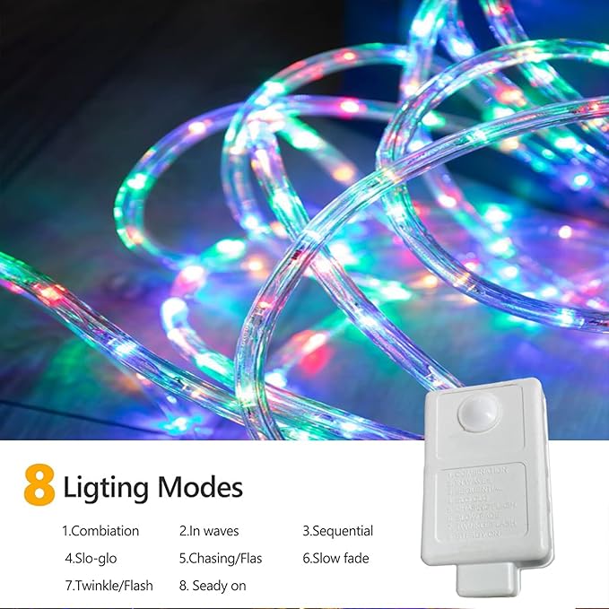 50ft 360 LED Rope Lights Outdoor, Connectable and Flexible Tube Lights - Image 3