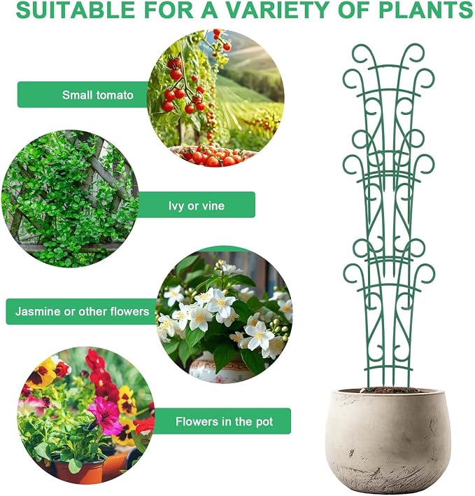 Plant Trellis for Potted Plants 4 Pack Stackable Indoor Outdoor Climbing - Image 5