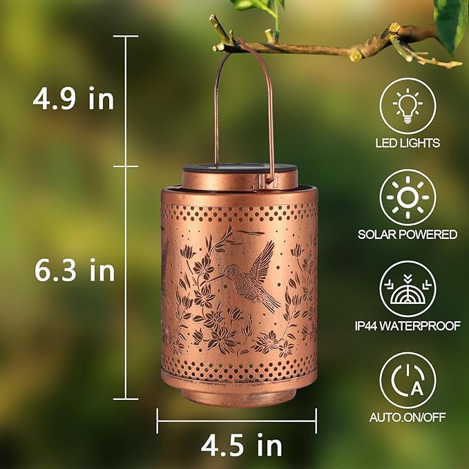 Hummingbird Solar Lanterns Garden Decor Birthday Gifts - Image 3