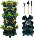 DUNCHATY Stackable Polypropylene Planters, Pine Green, Indoor/Outdoor by DUNCHATY