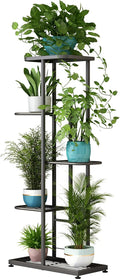 LINZINAR Plant Stand Indoor Outdoor Metal 5 Tier 6 Potted Multiple Flower Pot by LINZINAR