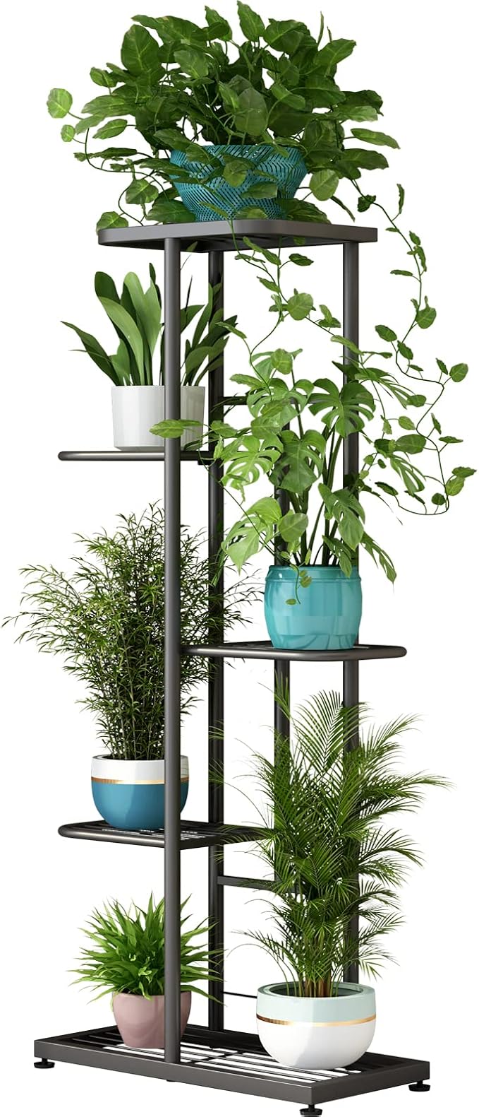 LINZINAR Plant Stand Indoor Outdoor Metal 5 Tier 6 Potted Multiple Flower Pot by LINZINAR