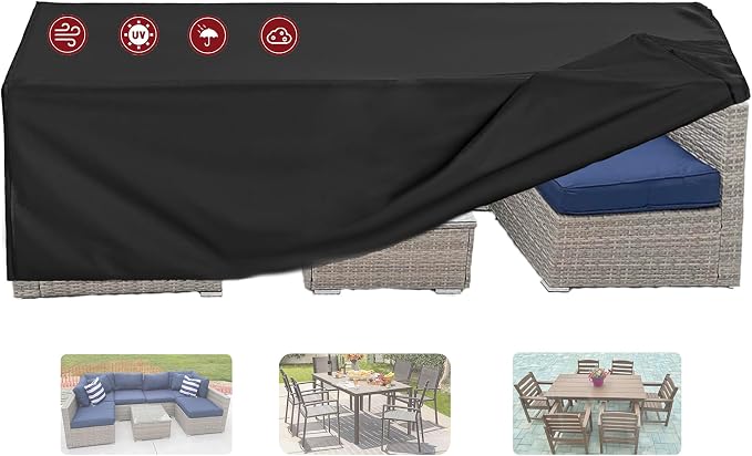 Oslimea Patio Furniture Set Cover 600D Outdoor Sectional Sofa Set Covers by Oslimea
