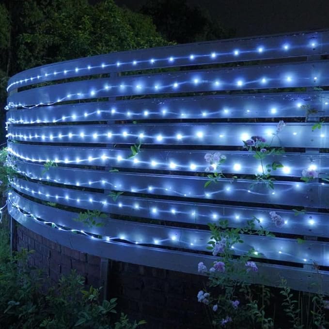 QITONG Solar Rope Lights, 2 Pack Each 33ft 100LED String Light Outdoor - Image 7