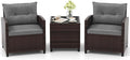 Tangkula 3 Pieces Patio Furniture Set, PE Rattan Wicker 3 Pcs Outdoor Sofa Set by TANGKULA