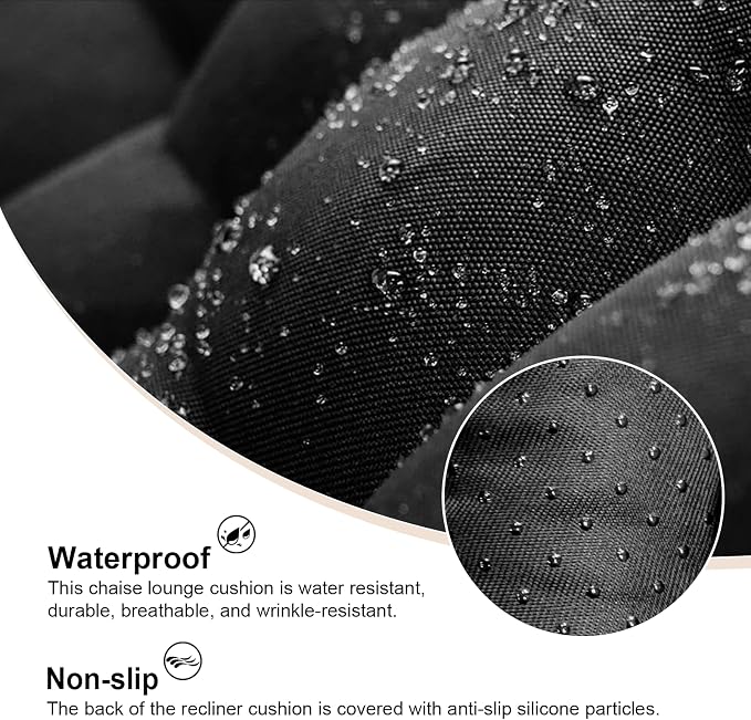 ERWUDEling Patio Lounge Chair Cushion, Waterproof Zero Gravity Chair Cushions - Image 5