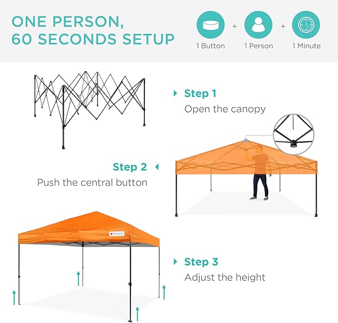 Best Choice Products 10x10ft Pop Up Canopy Tent, Outdoor Shade, 1 Person 1 - Image 2