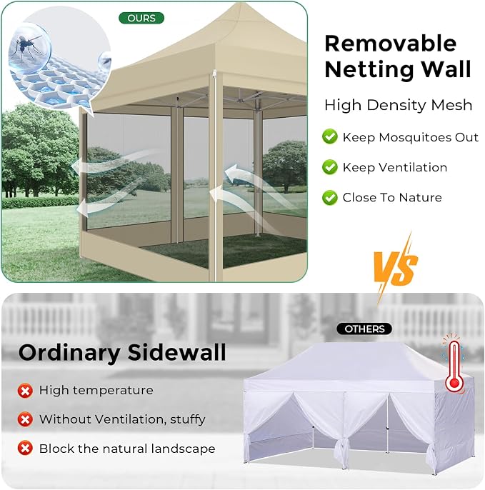 COBIZI 10x10 Heavy Duty Pop Up Canopy Tent - Image 4