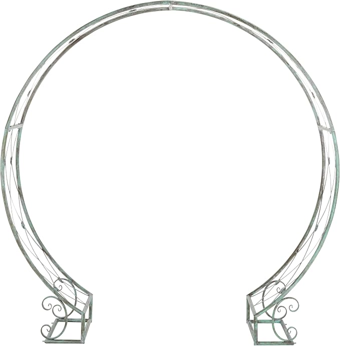 SAFAVIEH Outdoor Collection Mizell Antique Green Lattice Wrought Iron Moon by SAFAVIEH