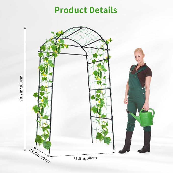 Cucumber Trellis, 6.7ft Tall Garden Arch Trellis - Image 3