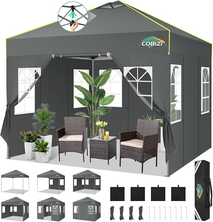 COBIZI 10x10 Pop Up Canopy Tent, Outdoor Party Tent by COBIZI