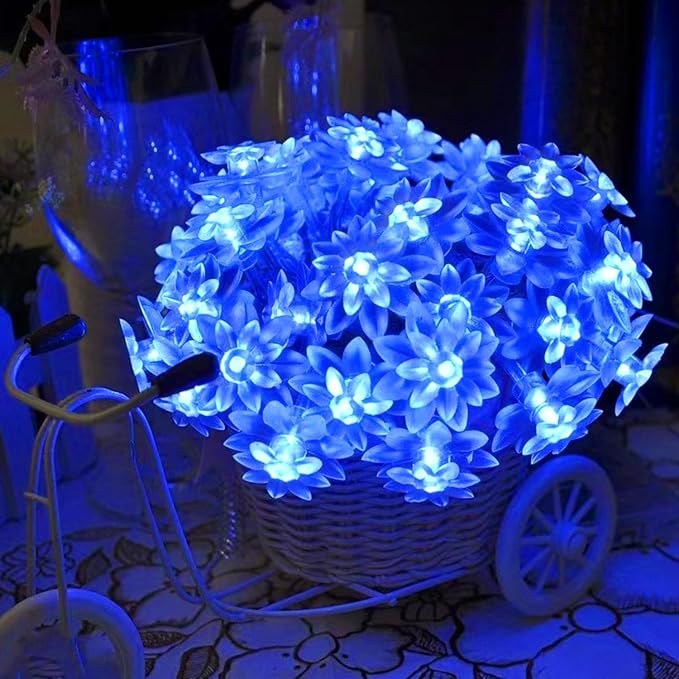 ITICdecor Solar Flower String Lights Outdoor Waterproof 50 LED Upgraded Flower - Image 6