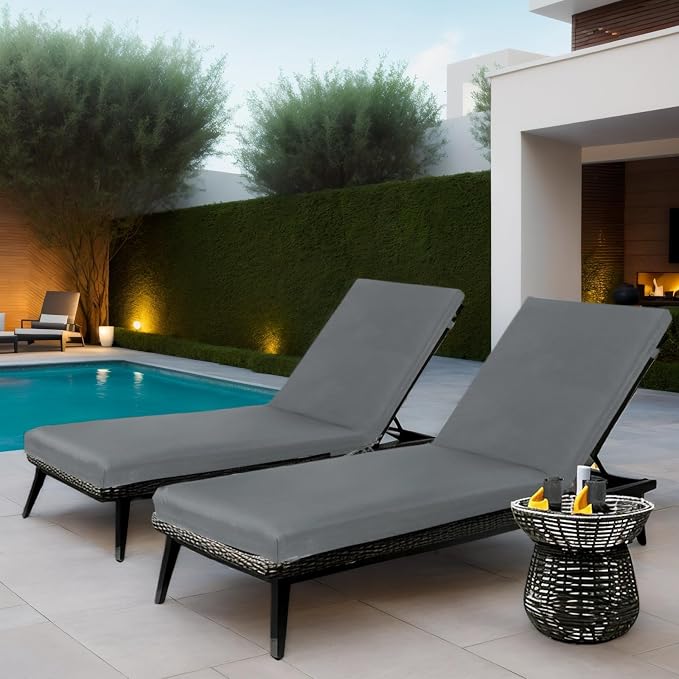 Only choice Outdoor Chaise Lounge Cushion Set of 2, Replacement Seat Cushion - Image 2