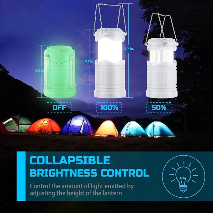 Lichamp LED Camping Lantern, 4 Pack Battery Powered Flashlight - Image 4