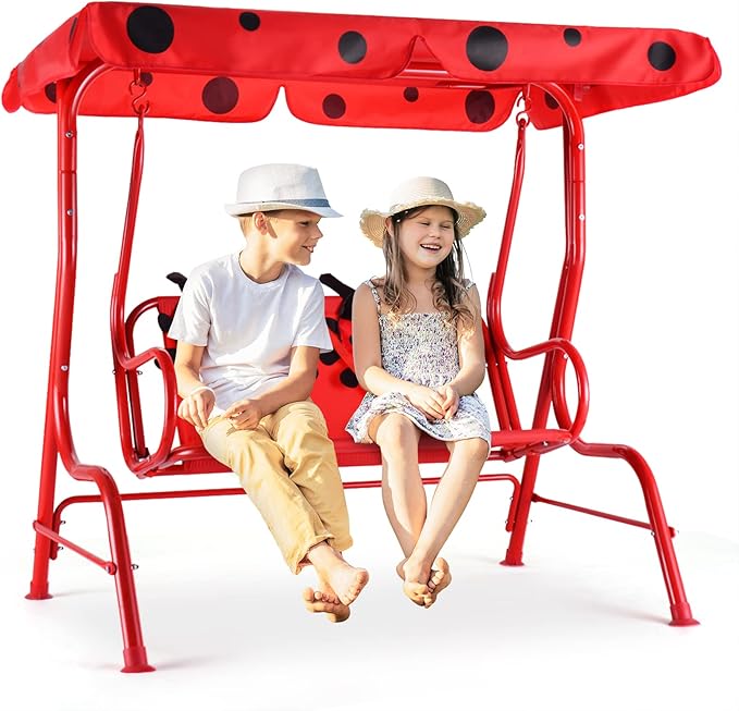 Costzon Kids Porch Swing, All-Weather Patio Swing Bench Hammock w/Adjustable by Costzon