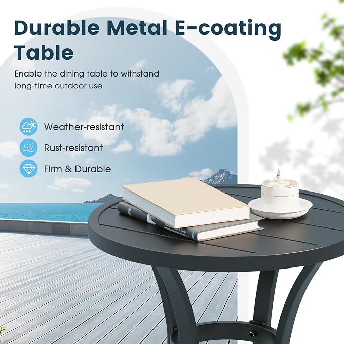 Outdoor Round Side Table, Sturdy & Durable End Table - Image 3