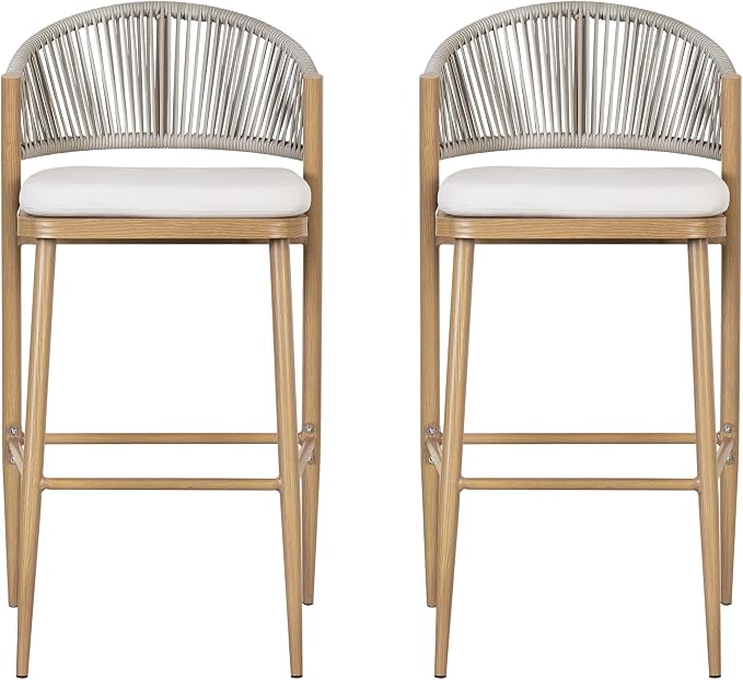 Christopher Knight Home Hearth 30.25" Patio Barstools Set of 2, Woven Wicker - Image 7