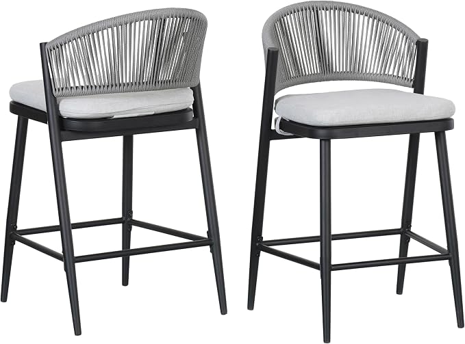 Christopher Knight Home Hearth 26.00" H Patio Barstools Set of 2, Woven Wicker - Image 6