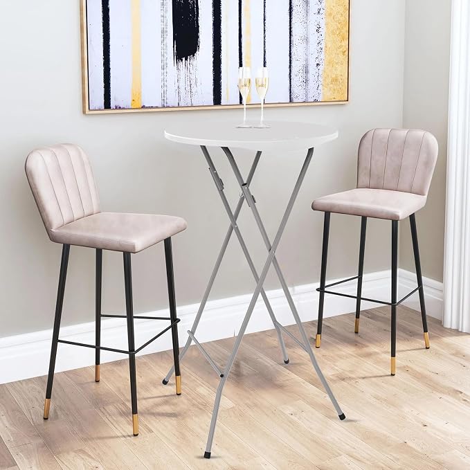 VINGLI 24" Plastic Folding Round Table Bar Height, HDPE Matrial - Image 10
