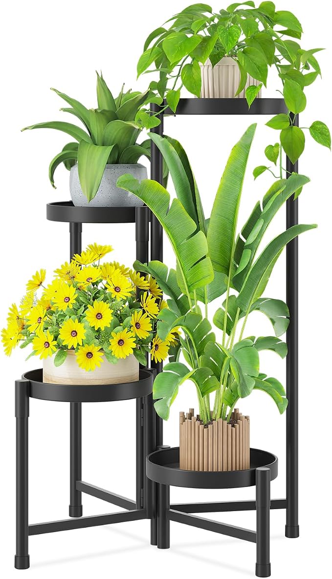 iDavosic.ly Plant Stand Indoor Outdoor, 4 Tier Corner Metal Flower Display by iDavosicly
