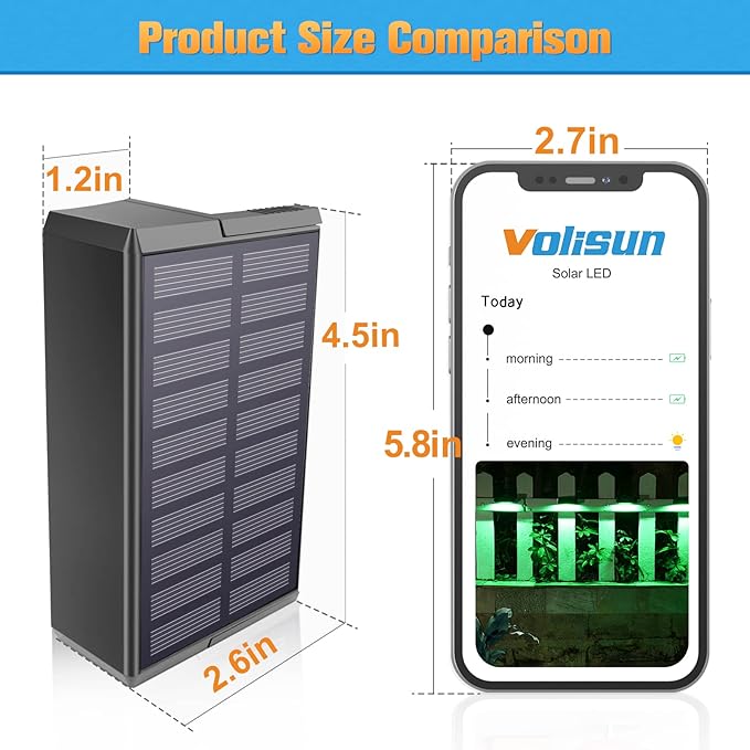 VOLISUN Solar Deck Lights, 7 Colors&Warm White Outdoor 4-Pack Waterproof Led - Image 6