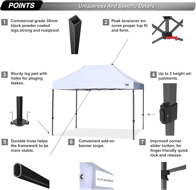 ABCCANOPY Patio Pop Up Canopy Tent 10x15 Commercial-Series - Image 3