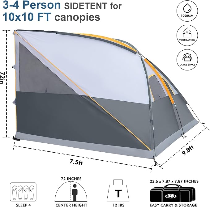 UNP Camping Cube | Pop Up Canopy Side Tent - Image 2