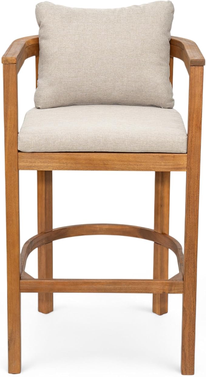 Christopher Knight Home Kuart Acacia Wood Outdoor Bar Stool Set of 2 - Image 7