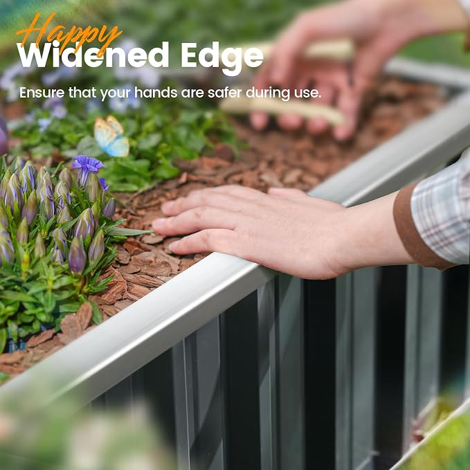 KING BIRD Raised Garden Bed 68" x 36" x 18" Heightened Galvanized Steel Metal - Image 6