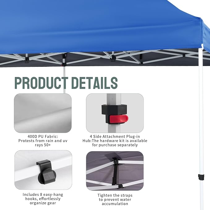 CROWN SHADES 10x20 Pop Up Canopy Tent - Image 4