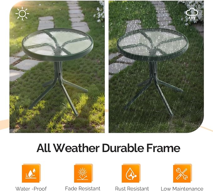 VINGLI Outdoor Side Table, Weatherproof Small Tables - Image 6