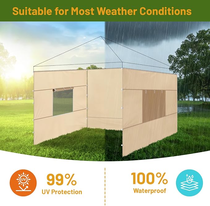3 Pcs 10x10 Canopy Sidewalls - Image 4