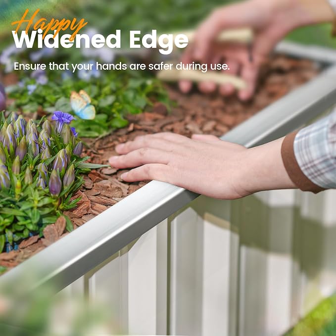 KING BIRD Raised Garden Bed 68"x 36"x 12" Galvanized Steel Metal Outdoor Garden - Image 4