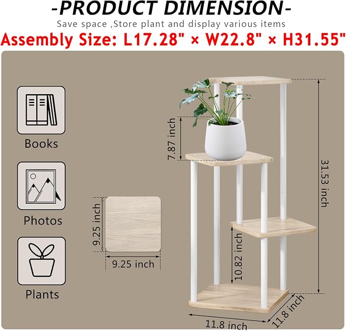 AZERPIAN Plant Stand 4 Tier Indoor Metal Flower Shelf - Image 4