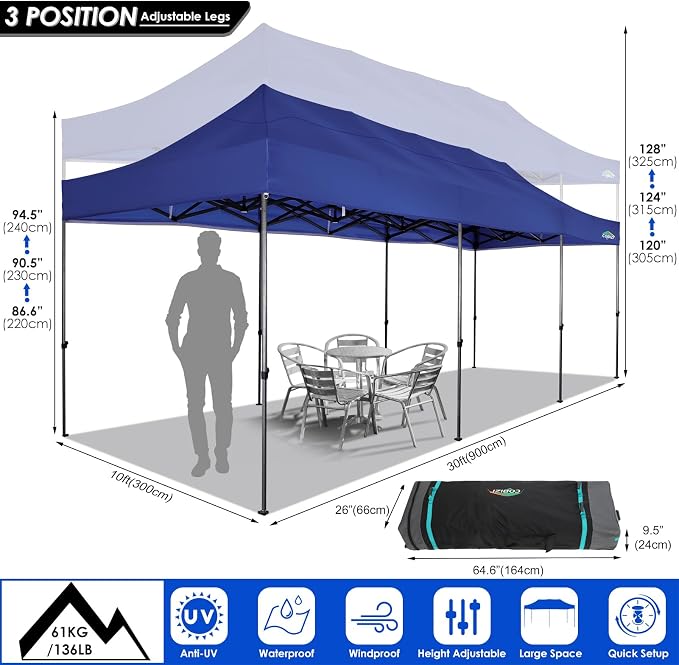 COBIZI 10x30 Pop up Canopy Tent 10x30 Canopy - Image 5